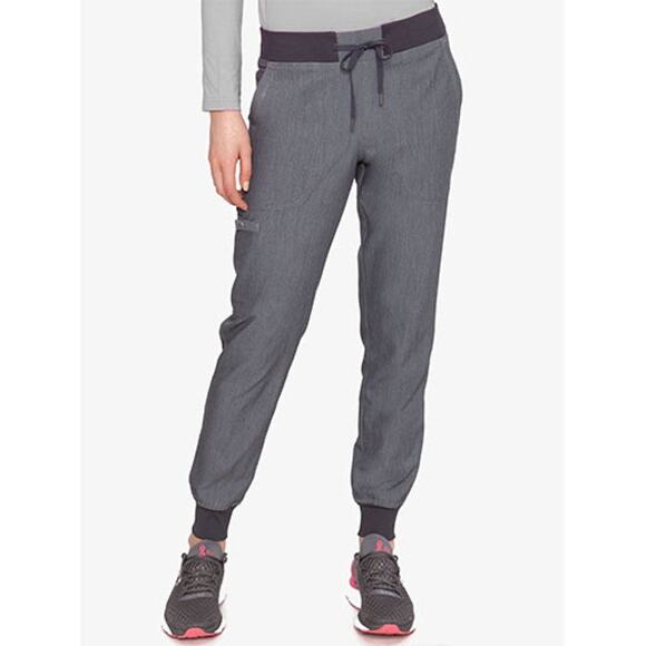 Med Couture Touch Gray Jogger Scrub Pants XS Stretch Pockets Medical Uniform - Picture 1 of 14